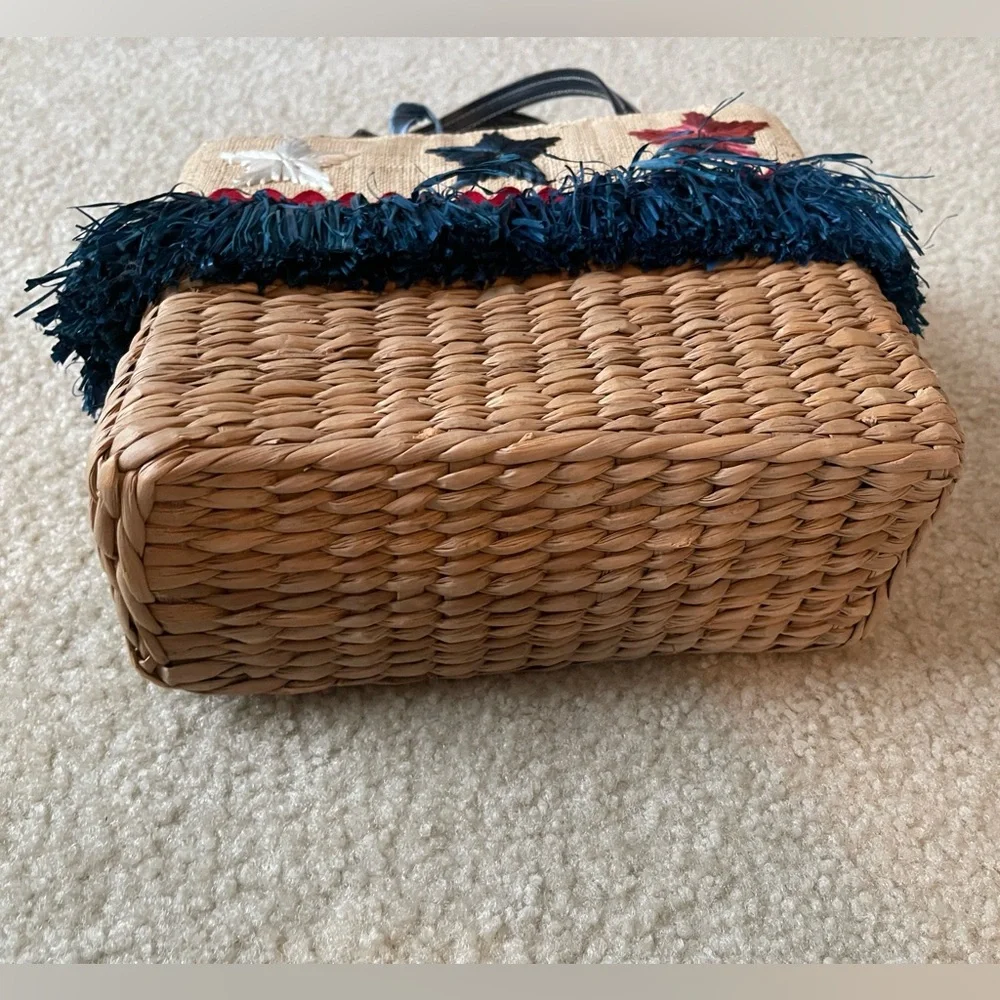 Straw Purse - 100% Natural Straw - 4th of July - Memorial Day - Labor Day - Flag - Picture 3 of 7